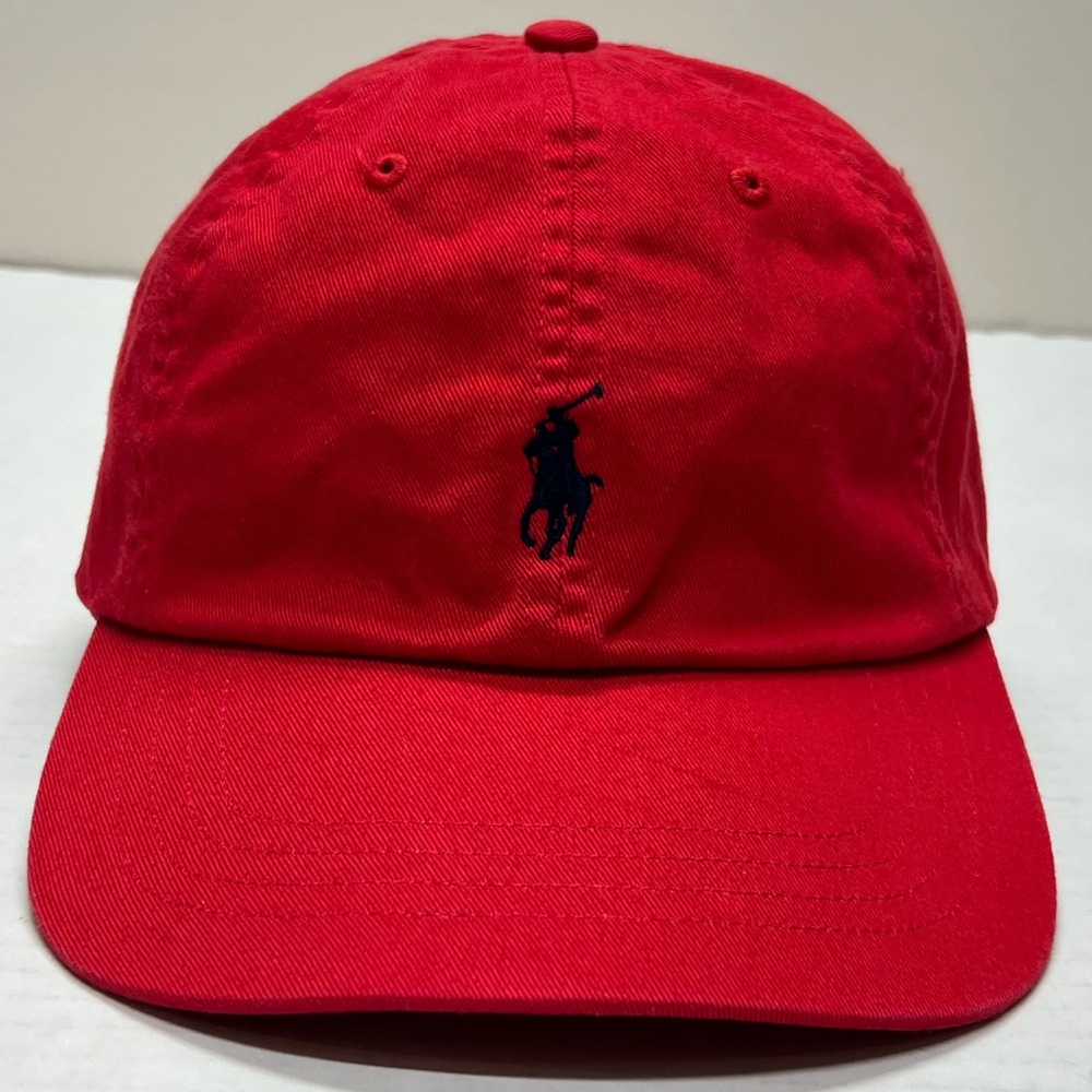 Polo Ralph Lauren Red Cap Hat with Navy Pony